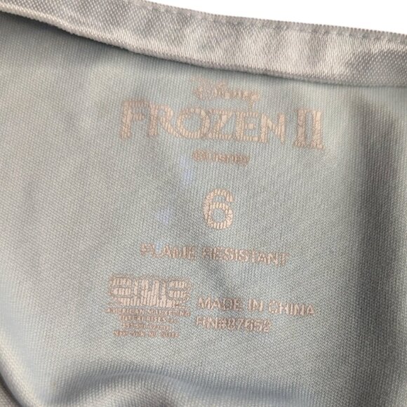 Disney Frozen 2 Elsa Themed Blue Lightweight Nightgown Size 6 - Picture 9 of 12